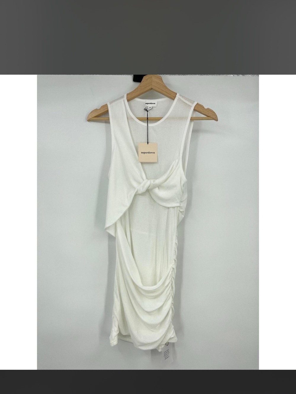 Revolve superdown twist front dress white
